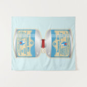 Het bijvullen van gasflessen voor kampkachels wandkleed (Voorkant (horizontaal))