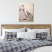 Het bijwonen aan de Bride Canvas Afdruk (Insitu (Slaapkamer))