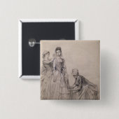 Het bijwonen aan de Bride Vierkante Button 5,1 Cm (Voorkant /achterkant)