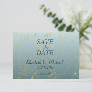 Het binden Eenvoudige Blauwe Goud van Ombre bewaar RSVP Kaartje