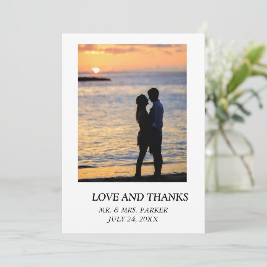 Het binden Eenvoudige Legante Tekst en Afbeelding Bedankkaart (Staand voorkant)