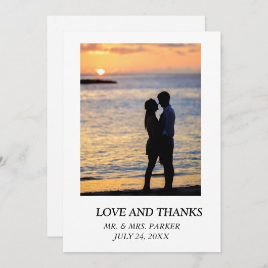 Het binden Eenvoudige Legante Tekst en Afbeelding Bedankkaart (Voorkant / Achterkant)