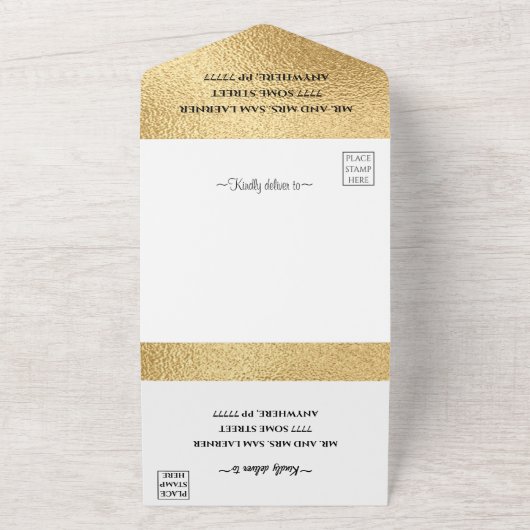 Het binden van alle N één Uitnodiging Elegant Gold (Buitenkant)