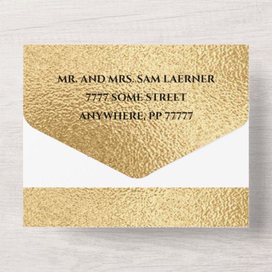 Het binden van alle N één Uitnodiging Elegant Gold (Achterkant)