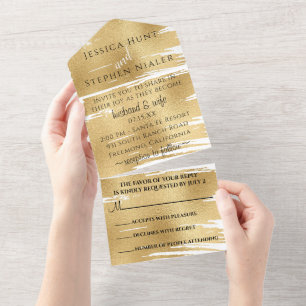 Het binden van alle N één Uitnodiging Elegant Gold
