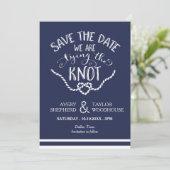Het binden van de Kalligrafie van de Knot sparen d Save The Date (Staand voorkant)