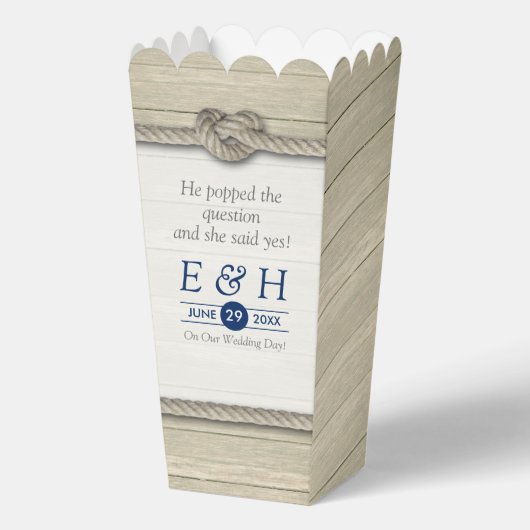 Het binden van de kei Rustic Beach bruiloft Bedankdoosjes (Voorkant)