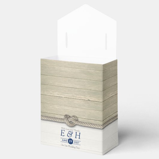 Het binden van de kei Rustic Beach bruiloft Bedankdoosjes (Geopend)