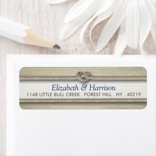 Het binden van de kei Rustic Beach bruiloft Etiket (Insitu)