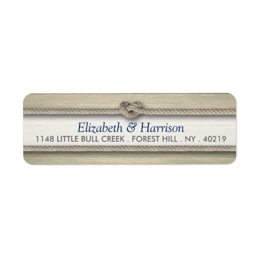 Het binden van de kei Rustic Beach bruiloft Etiket (Voorkant)