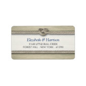 Het binden van de kei Rustic Beach bruiloft Etiket (Voorkant)