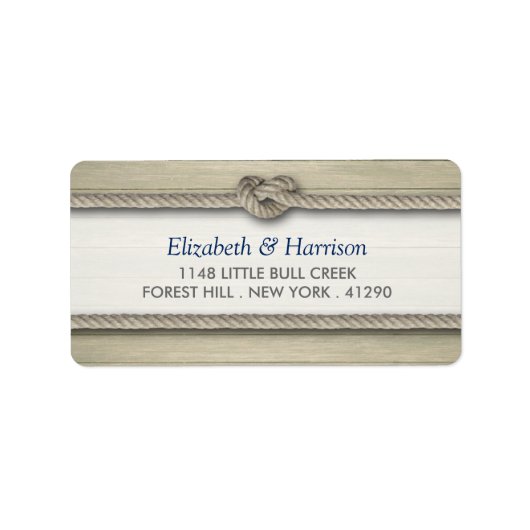 Het binden van de kei Rustic Beach bruiloft Etiket (Voorkant)