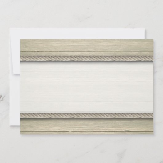 Het binden van de kei Rustic Beach bruiloft Kaart (Achterkant)