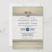 Het binden van de kei Rustic Beach bruiloft Kaart (Voorkant)