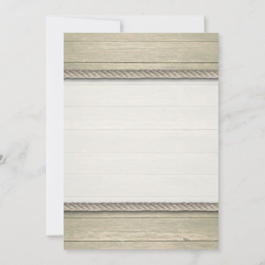 Het binden van de kei Rustic Beach bruiloft Kaart (Achterkant)