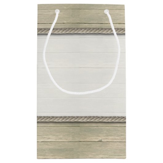 Het binden van de kei Rustic Beach bruiloft Klein Cadeauzakje (Achterkant)