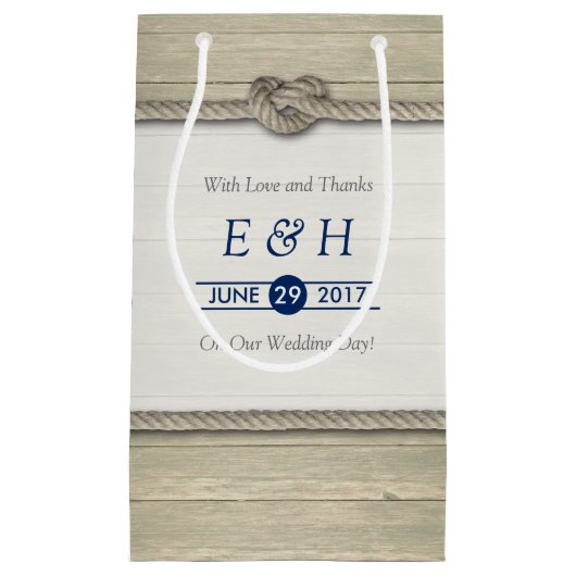 Het binden van de kei Rustic Beach bruiloft Klein Cadeauzakje (Voorkant)