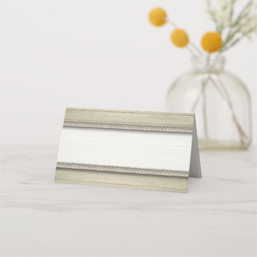 Het binden van de kei Rustic Beach bruiloft Plaatskaartje (Achterkant)