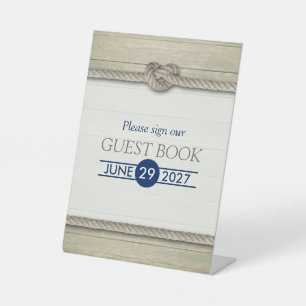 Het binden van de kei Rustic Beach bruiloft Reclamebord Met Voetstuk