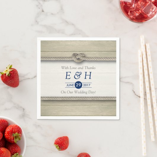 Het binden van de kei Rustic Beach bruiloft Servetten (Insitu)