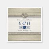 Het binden van de kei Rustic Beach bruiloft Servetten (Voorkant)