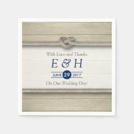 Het binden van de kei Rustic Beach bruiloft Servetten