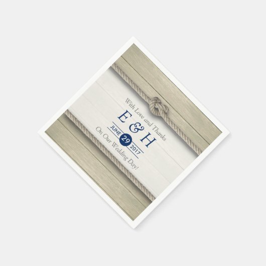 Het binden van de kei Rustic Beach bruiloft Servetten (Hoek)