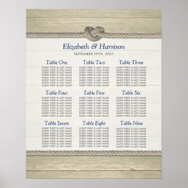 Het binden van de kei Rustic Beach Wedding Seating Poster