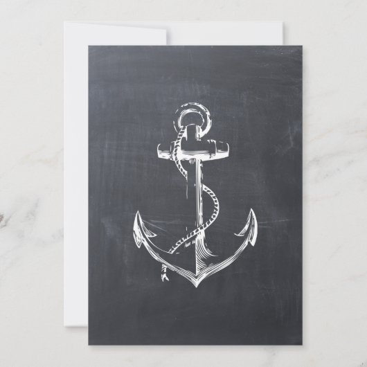 Het binden van de knoop anker krijtbord bruiloft kaart (Achterkant)