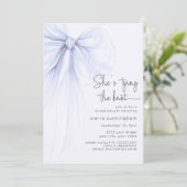 Het binden van de Knoop Blue Coquette Bow Vrijgeze Kaart (Staand voorkant)