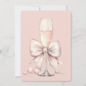 Het binden van de knoop Blush Pink Bow Vrijgezelle Kaart (Achterkant)