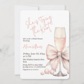 Het binden van de knoop Blush Pink Bow Vrijgezelle Kaart (Voorkant)