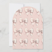 Het binden van de knoop Blush Pink Bow Vrijgezelle Kaart (Achterkant)