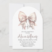 Het binden van de knoop Blush Pink Bow Vrijgezelle Kaart (Voorkant)