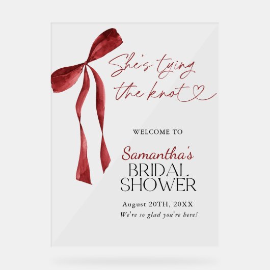 Het binden van de knoop boog Vrijgezellenfeest wel Acryl Bord (Voorkant)