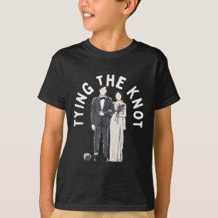 Het binden van de knoop bruiloft Verloving bruid e T-shirt