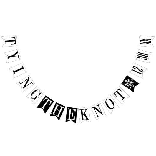 Het binden van de knoop: CUSTOM DATE Zwart & Wit T Vlaggetjes (Alle)