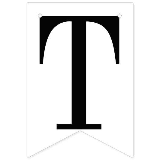 Het binden van de knoop: CUSTOM DATE Zwart & Wit T Vlaggetjes (Eerste vlag)