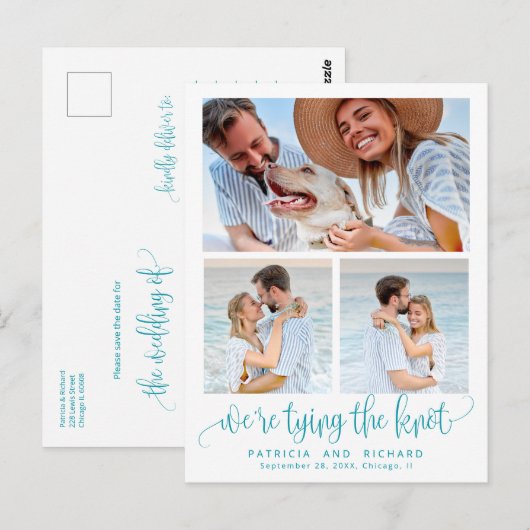 Het binden van de knoop die sparen Datum 3 Foto Briefkaart (Voorkant / Achterkant)