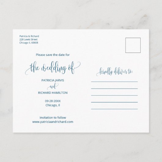 Het binden van de knoop die sparen de Datum Foto Briefkaart (Achterkant)