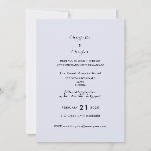 Het binden van de knoop elegante romantische bruil kaart (Achterkant)