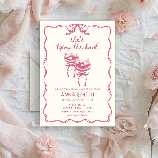 Het binden van de Knoop Hand-getrokken Coquette Vr Kaart