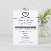 Het binden van de knoop hart bruiloft douche uitno kaart (Staand voorkant)