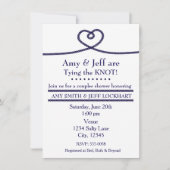 Het binden van de knoop hart bruiloft douche uitno kaart (Voorkant)