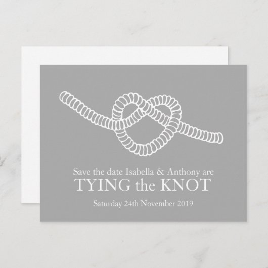 Het binden van de Knoop hart bruiloft opslaan van  Aankondigingskaart (Voorkant / Achterkant)