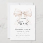 Het binden van de Knoop Ivoor Bow Bruids Douche Ui Kaart (Voorkant)