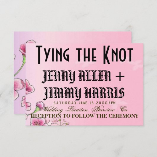 Het binden van de Knoop Kaart (Voorkant / Achterkant)