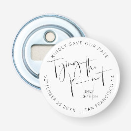 Het binden van de knoop KeepSake Black White Save Button Flesopener