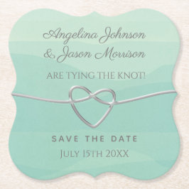 Het binden van de knoop Mint & Zilververbinding sp Kartonnen Onderzetters