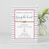 Het binden van de knoop nautische verlovingsfeest kaart (Staand voorkant)